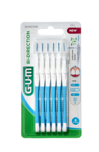 GUM BI-DIRECTION medzizubná kefka s ohybným mechanizmom 0,9 mm (ISO 2), 6 ks