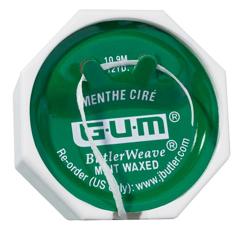 GUM Weave, voskovaná nit, mentolová príchuť, 11 m