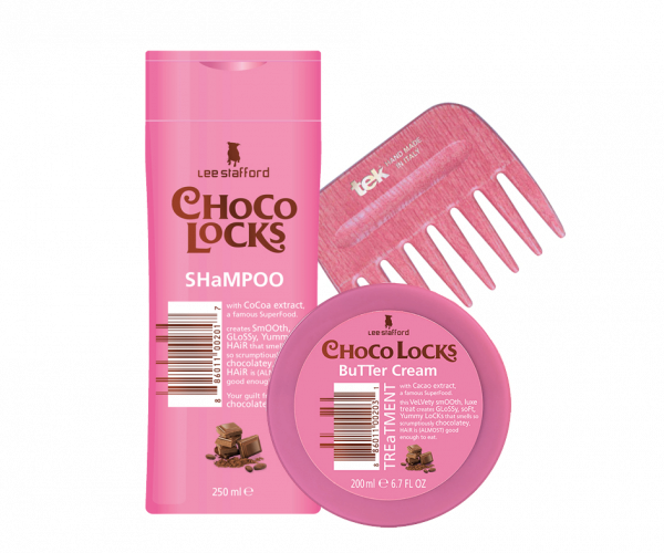 Lee Stafford Choco Locks darčeková sada - maska na vlasy 200 ml, šampón ...