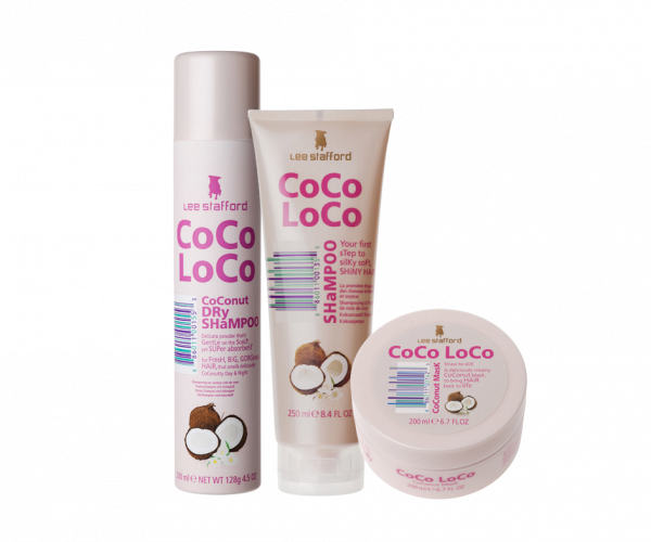 Lee Stafford Coco Loco darčeková sada - šampón 250 ml, maska na vlasy 200 ml a suchý šampón 200 ml