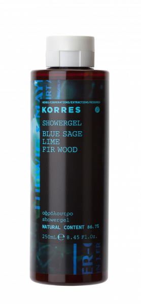 KORRES sprchový gél s parfumáciou - Šalvia / Limetka / Jedľové drevo, 250 ml