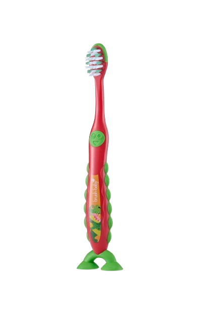 Brush-baby Dinosaur FlossBrush™, detská zubná kefka s dinosaurom, 2 ks, 3-6 rokov