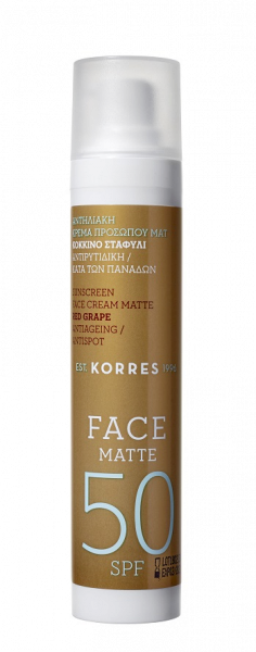 KORRES Red Grape Sunscreen Face Cream Matte SPF50 - zmatňujúci opaľovací krém na tvár, 50 ml
