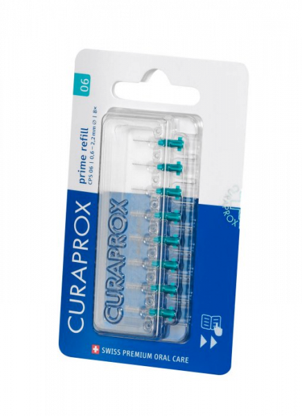 Curaprox CPS 06 prime medzizubná kefka, tyrkysová, 8 ks