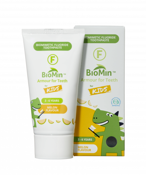 BioMin F gélová zubná pasta pre deti, melón, 37,5 ml