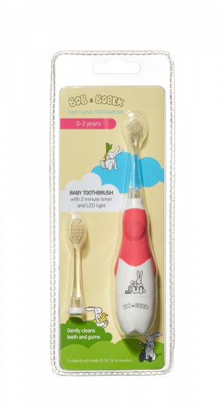 Bob a Bobek Baby sonická kefka, Pink, 0-5 rokov