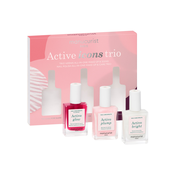 Manucurist Active Icons Trio – Sada ikonických ošetrujúcich lakov na nechty Active™