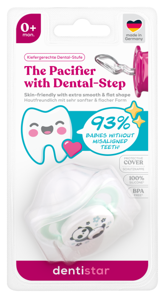Dentistar ortodontický cumlík 0+ mesiacov, zelený s pandou, 1 ks