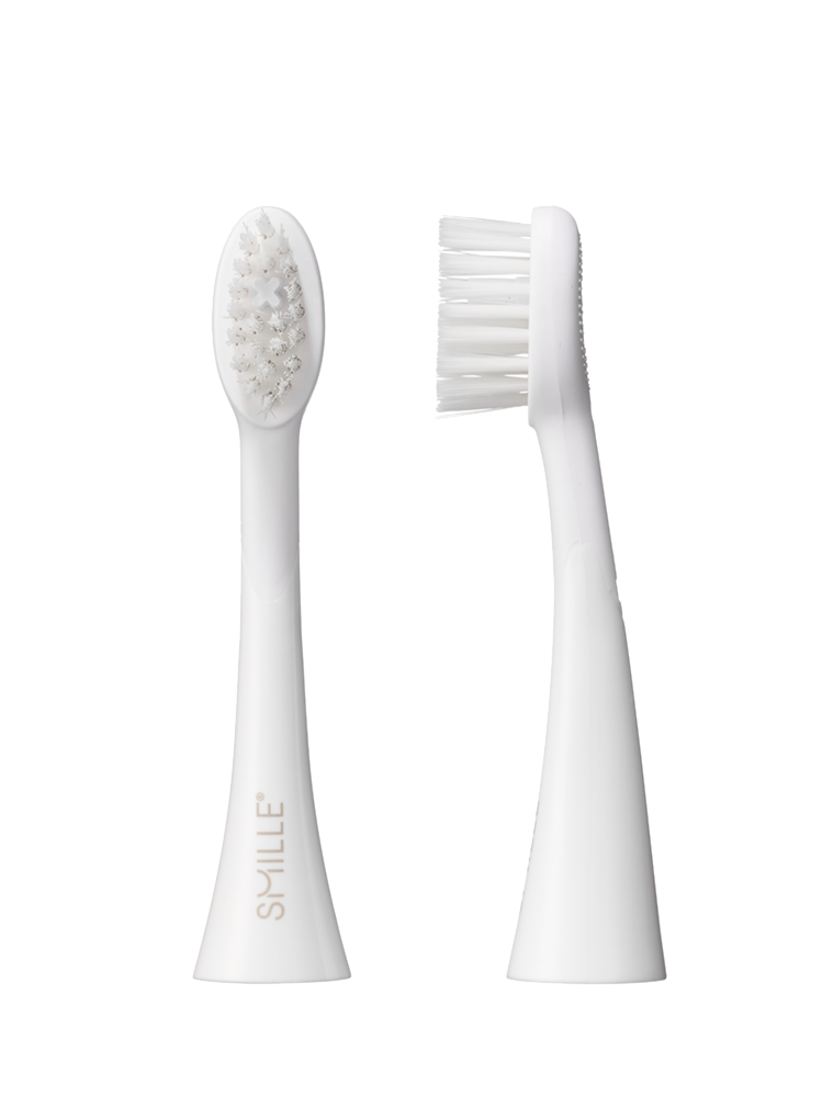 SMILLE Sonic Brush, náhradné hlavice s rovným zástrihom, biele, 2 ks