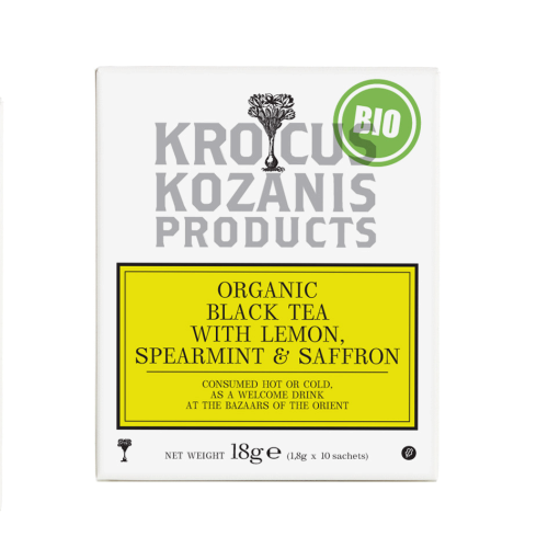 Krocus Kozanis BLACK TEA Saffron Tea - BIO čierny čaj s citrónom, mätou a šafranom