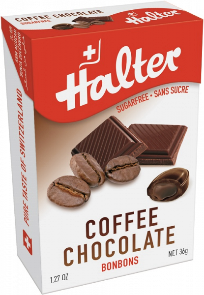 Halter Coffee Chocolate cukríky bez cukru, 36 g