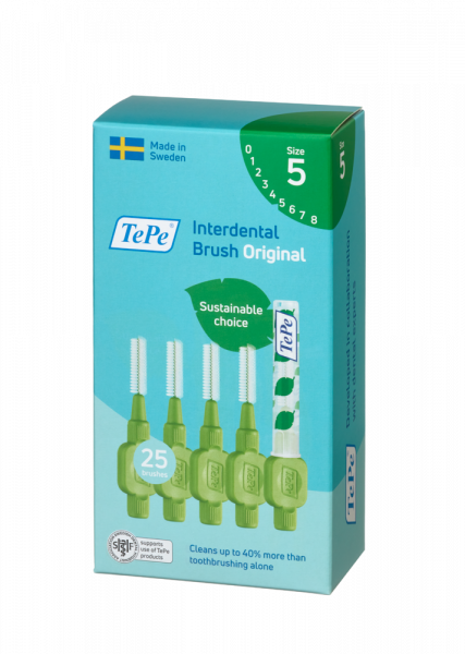 TePe Original medzizubné kefky z bioplastov 0,8 mm, zelené, 25 ks