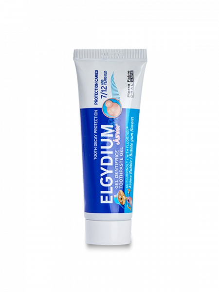 ELGYDIUM Junior gélová zubná pasta s fluorinolom, žuvačka, 50 ml