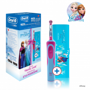 Oral-B Vitality KIDS Frozen elektrická kefka pre deti + cestovné púzdro s motívmi Ľadového kráľovstva