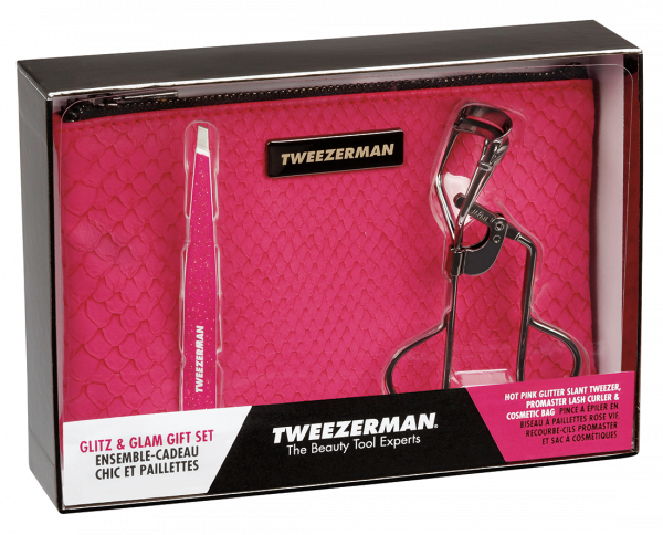 Tweezerman Limitovaná sada GLITZ & GLAM pinzety SLANT a klieštiky na riasy Pro Master