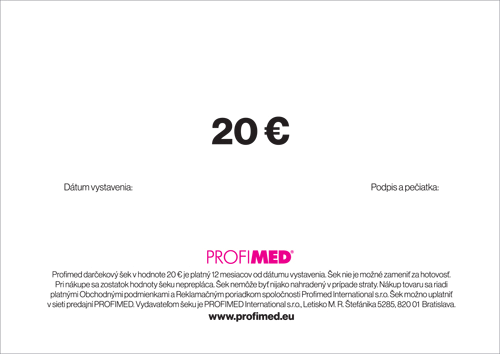 Profimed šek darčekový 20 EUR