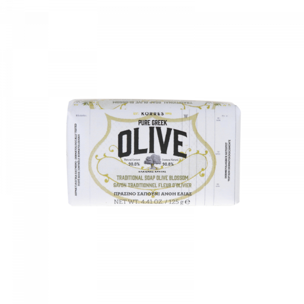 KORRES Pure Greek Olive – tuhé mydlo s gréckym extra panenským olivovým olejom s vôňou olivového kvetu, 125 g