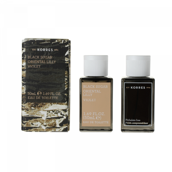 KORRES EDT dámska toaletná voda – ČIERNY CUKOR / ORIENTÁLNA ĽALIA / FIALKA, 50 ml