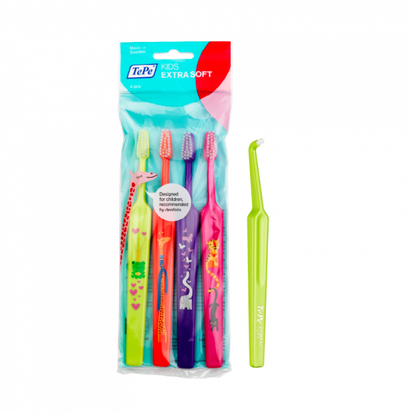 TePe Kids x-soft, 3+1 zadarmo + TePe Compact Tuft