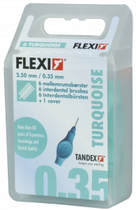 Tandex Flexi mezizubné kefky tyrkysové 0,35 mm, 25 ks+krytov