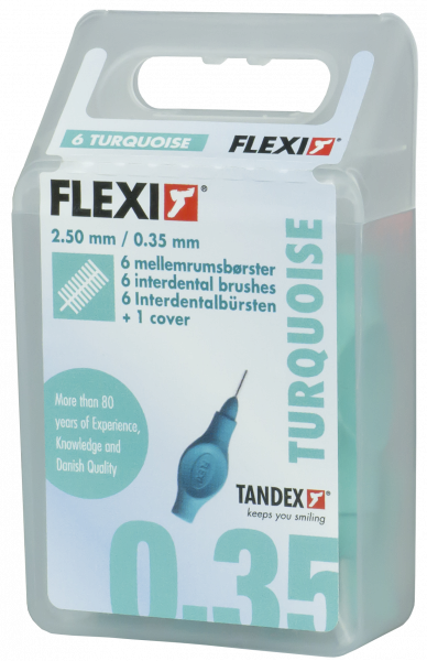 Tandex Flexi mezizubné kefky tyrkysové 0,35 mm, 25 ks+krytov