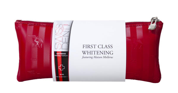 SWISSDENT exkluzívny cestovný set - bieliaca pasta SWISSDENT Extreme, 50 ml + zubná kefka SWISSDENT Profi v luxusnom puzdre Maison Mollerus