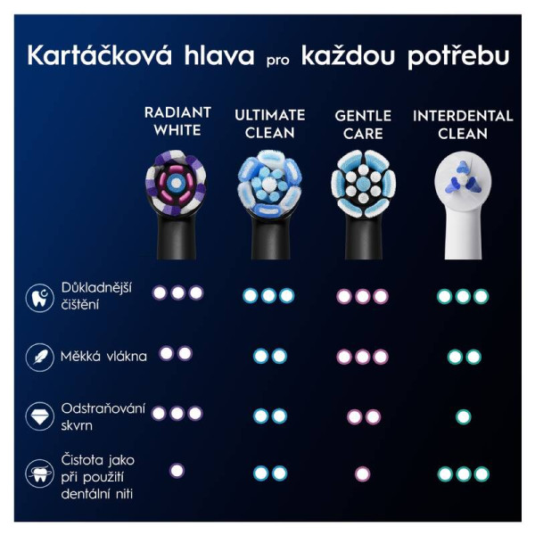 Oral-B iO Radiant White Black náhradné hlavice, 4 ks