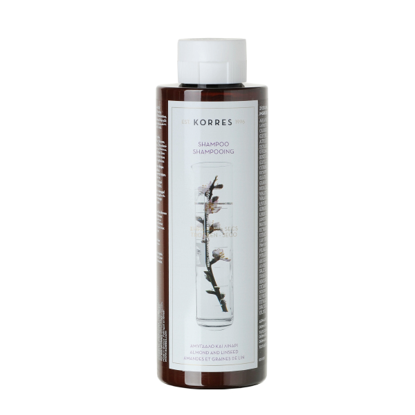 KORRES Shampoo Almond and Lineseed - šampón na suché a poškodené vlasy s mandľami a ľanom, 250 ml