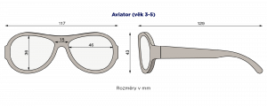 BABIATORS Original Aviator slnečné okuliare, sivé, 3-5 rokov
