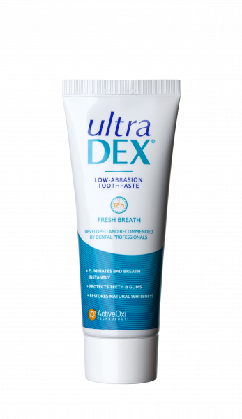 UltraDEX nízkoabrazívna zubná pasta s fluoridmi, 75 ml