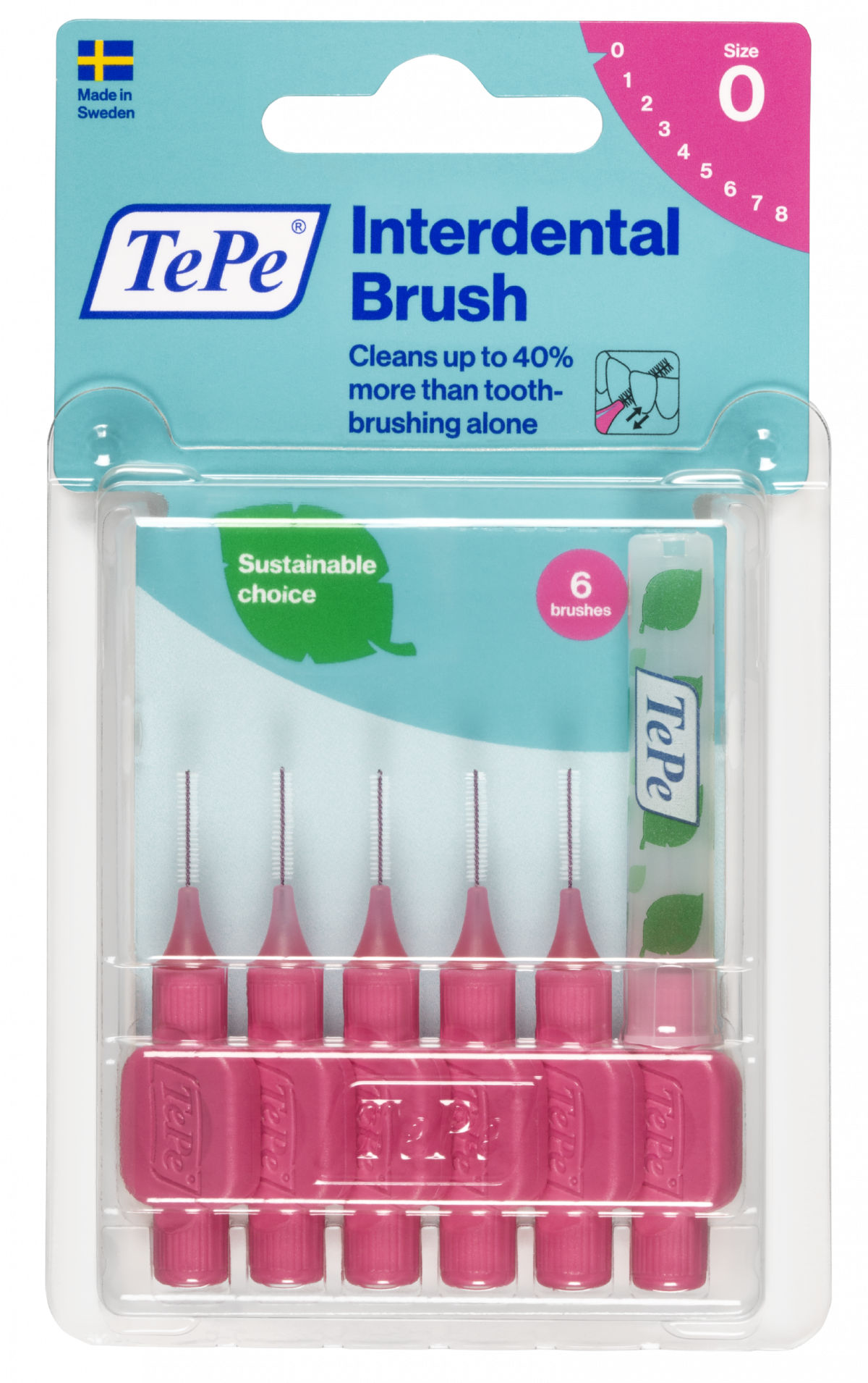 TePe Original medzizubné kefky z bioplastov 0,4 mm, ružové, 6 ks