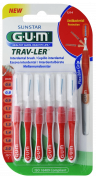 GUM TRAV-LER medzizubná kefka s chlorhexidínom, červený, veľkosť 0,8 mm (ISO 1), 6 ks