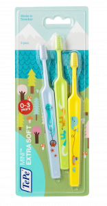 TePe Mini x-soft, zubné kefky pre najmenších, 2+1 zadarmo