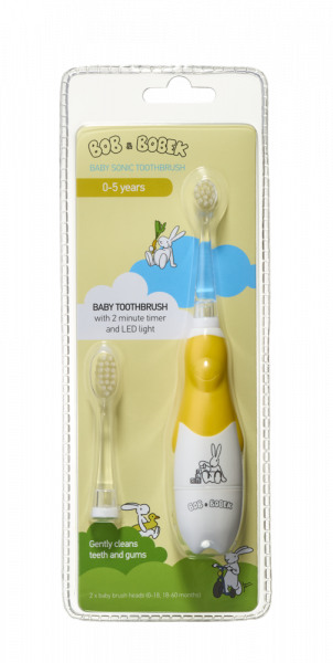 Bob a Bobek Baby sonická kefka, Dark Yellow, 0-5 rokov