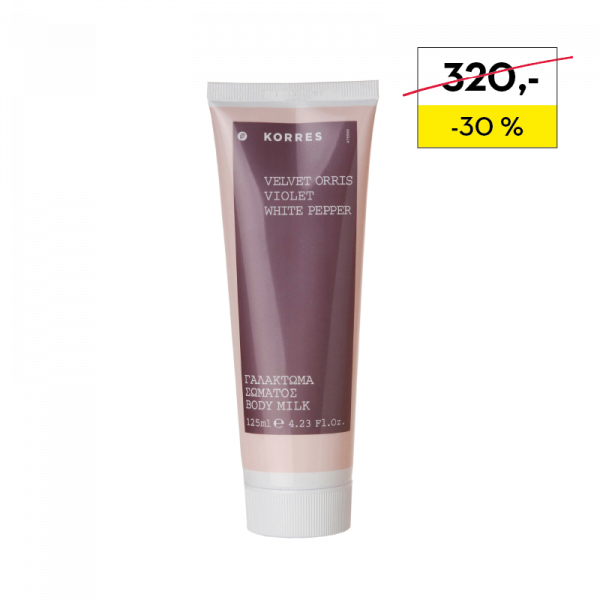 KORRES Fragrance Body Milk Velvet Orris telové mlieko iris, fialka, biele korenie, 125 ml