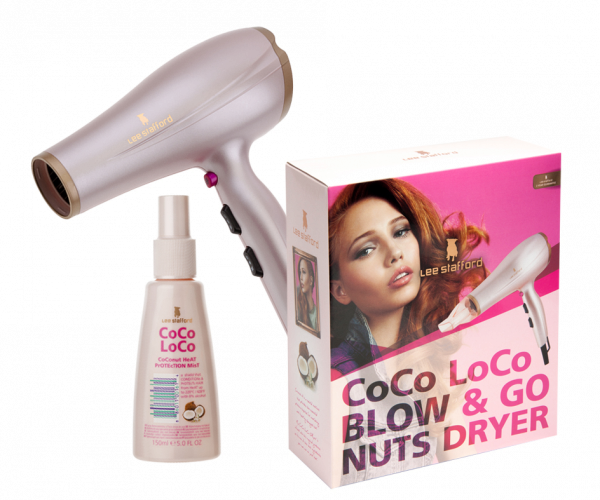 Lee Stafford Coco Loco darčeková sada - fén a ochraná hmla 150 ml