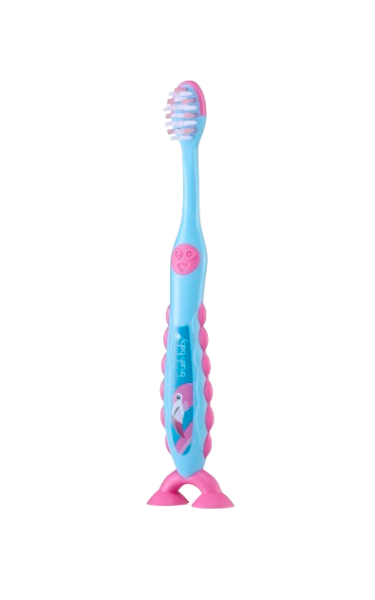 Brush-Baby Flamingo FlossBrush™, detská zubná kefka s plameniakmi, 2 ks, 3-6 rokov