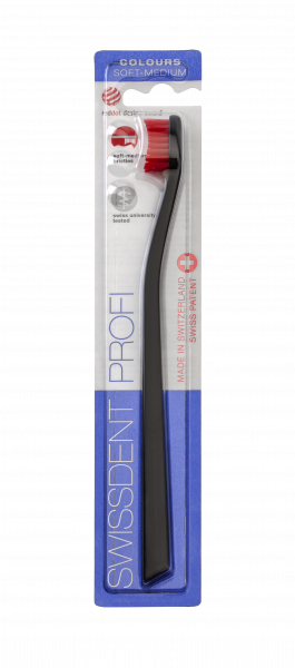 SWISSDENT COLOURS Soft-Medium, čierno-čiervený
