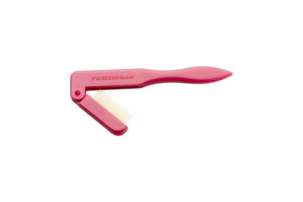 Tweezerman Folding Lash Comb, ružový hrebienok na rozčesanie mihalníc