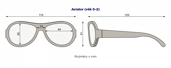 BABIATORS Original Aviator slnečné okuliare, sivé, 0-2 rokov