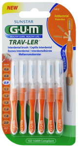 GUM TRAV-LER medzizubná kefka s chlorhexidínom, oranžový, veľkosť 0,9 mm (ISO 2), 6 ks