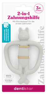 Dentistar 2-in-1 Teething Aid, kousátko mačička, 1 ks
