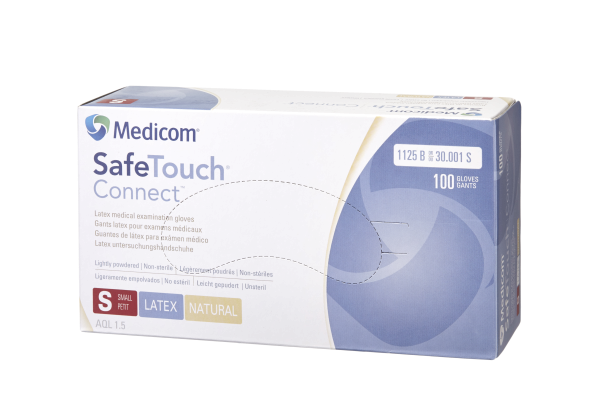 Medicom SafeTouch Connect, pudrované latexové rukavice, L, 100 ks