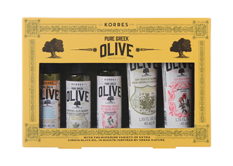 KORRES Olive Collection set cestovných prípravkov starostlivosti o telo a vlasy