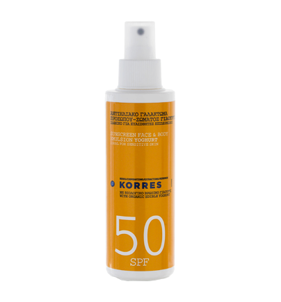KORRES Sunscreen Emulsion Yoghurt emulzia na opaľovanie s SPF50, 150 ml