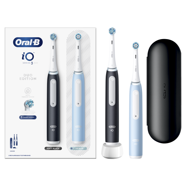Oral-B iO Series 3 Matt Black/Ice Blue Duo elektrická zubná kefka