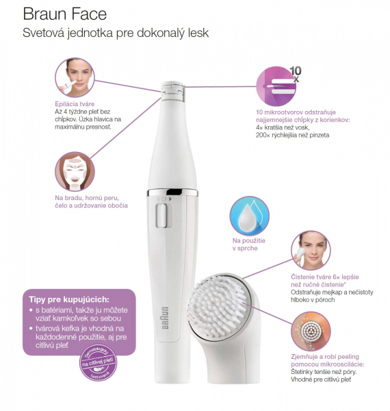 Braun Face tvárový epilátor a čistiaca kefka 851