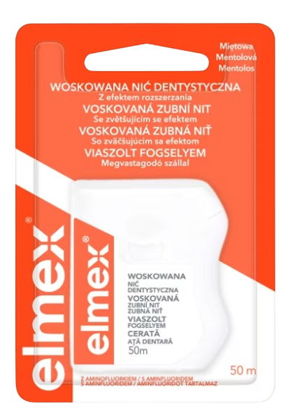 Elmex niť mentolová expandujúca voskovaná, 50 m