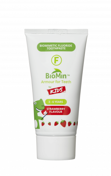 BioMin F gélová zubná pasta pre deti, jahoda, 37,5 ml