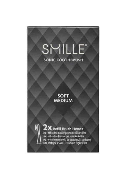 SMILLE Sonic Brush, náhradné hlavice, čierne, 2 ks